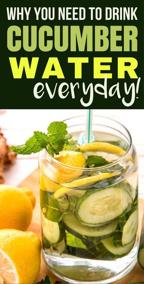 Cucumber Water Benefits, Cucumber Infused Water, Ancient Remedies, Cucumber Detox Water, Healthy Thoughts, Cucumber Diet, Resep Smoothie, Lemon Diet, Cucumber Water