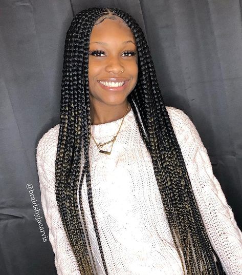 JAY ✨ on Instagram: “My lil baby @_theylovetre ⭐️ ombré blonde middle part. My creation ❤️” Cornrow Styles, Butterfly Braid, Small Box Braids, Cc Shoes, Braided Styles, Braided Hairstyle, Feed In Braid, Cool Braid Hairstyles, Protective Style