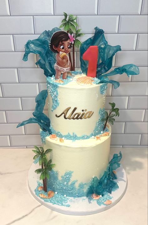 Outstanding Job on daughters first birthday cake 🥳 Moana Birthday Cake Simple, Baby Moana Cake, Moana Cakes, Daughters First Birthday, Moana Birthday Cake, Moana Birthday Party Theme, Festa Moana Baby, 1st Bday Cake