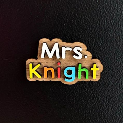 Celebrate your child's beloved teacher with a one-of-a-kind, personalized gift! Features of this item: -Laser cut wooden teacher name magnet -Vibrant rainbow colors -Customized with teacher's name -Perfect back-to-school or end-of-year gift Your child's teacher pours their heart into nurturing young minds every single day. Show your appreciation with a thoughtful, personalized gift that will brighten up their classroom. This laser cut wooden magnet features their name in bold, eye-catching Cozy Classroom, Wooden Magnets, Teacher Name, Hard Work And Dedication, End Of Year, Hard Work, Rainbow Colors, Teacher Gifts, Laser Cut