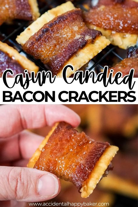 Candied Bacon Crackers, Bacon Crackers, Canned Bacon, Bacon Cracker, Crackers Appetizers, Bacon Snacks, Spicy Candy, Bacon Dishes, Crispy Crackers