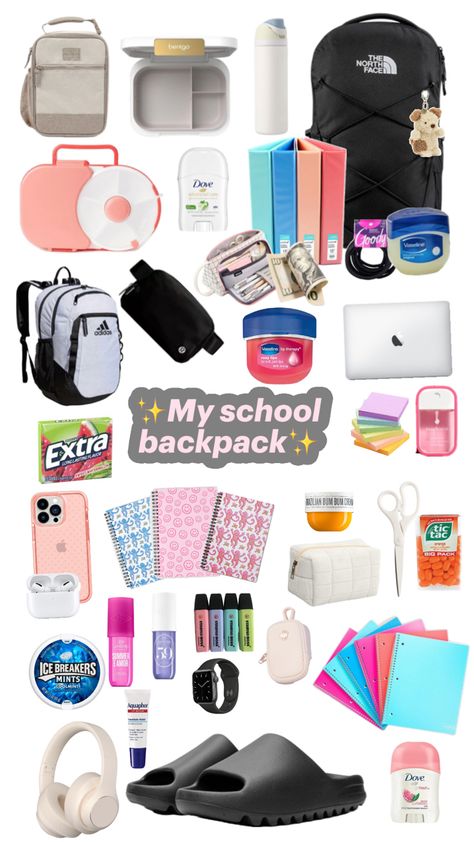 Outfits 7th Grade, School Outfits 7th Grade, 7th Grade Girl, School Organization Highschool, Backpacks For High School, High School Essentials, Middle School Essentials, School Emergency Kit, School Backpack Essentials