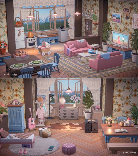 xixi 🛸 ACNH (请勿搬运) on Twitter: "Cozy apartment 🌸 #ACNH #AnimalCrossing… " Acnh Tutu House Ideas, Acnh Francine House, Sasha Acnh House, Acnh Tia's House, Acnh Villagers Homes, Acnh Furniture, Apartment Windows, Acnh Builds, Acnh Hhp