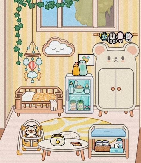 Toca Boca Nursery Ideas Aesthetic, Toca Boca New House Ideas 2023 Family Home, Baby Toca Boca Room Ideas, Idee Casa Toca Boca, Toca Boca Kids Room Ideas Twins, Toca Boca Parents Room Ideas Big Family House, Toca Boca Extra Room Idea, Toca Boca Wedding, Toca World Bedroom Ideas