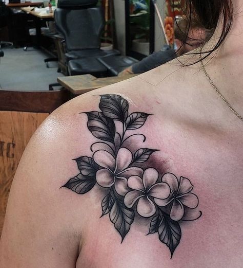 Plumeria Flower Tattoo, Hawaii Flower Tattoos, Plumeria Flower Tattoos, Frangipani Tattoo, Blatt Tattoos, Hawaiian Flower Tattoos, Plumeria Tattoo, Hibiscus Tattoo, Tattoo Shading