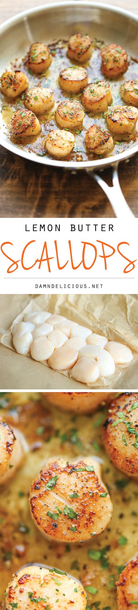 Lemon Butter Scallops, Butter Scallops, Scallops Recipe, Dried Parsley, Scallop Recipes, Think Food, Lemon Butter, Seafood Dinner, Sea Food