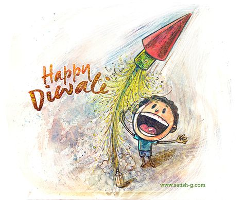 Diwali greeting on Behance Happy Diwali Funny Wishes, Happy Diwali Cartoon, Happy Diwali Funny, Diwali Greeting Cards Design, Food Poster Illustration, Diwali Painting Ideas, Diwali Wishes Creative, Diwali Drawings, Diwali Painting