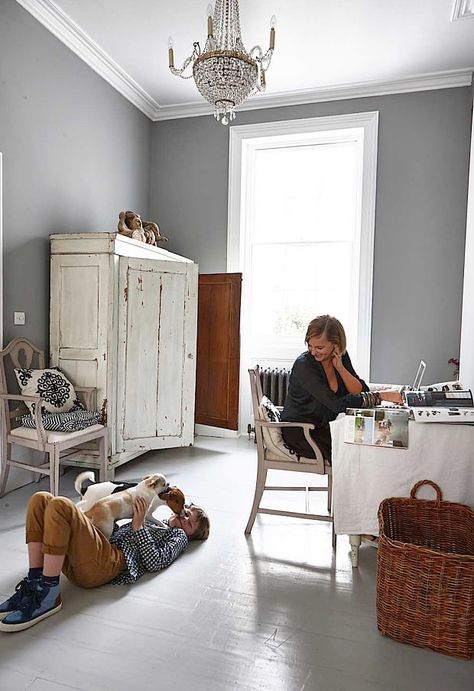 Bedroom Wooden Floor, Brighton Houses, Seaside Home, Farrow And Ball, Classic Bedroom, Bedroom Color Schemes, Trendy Bedroom, Gray Bedroom, Bedroom Vintage