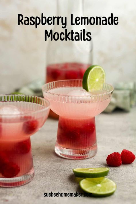 Popsicle Drinks Nonalcoholic, Raspberry Lime Mocktail, Raspberry Mint Lemonade, Raspberry Lemonade Mocktails, Mock Tail Recipes Non Alcoholic, Club Soda Mocktail, Mocktails Raspberry, Raspberry Mocktail Recipe, Lemonade Mocktails Non Alcoholic