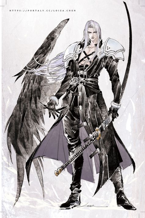 Emo Dude, Sephiroth Art, Final Fantasy Funny, Final Fantasy Sephiroth, Final Fantasy Xii, Final Fantasy Collection, Final Fantasy Artwork, Final Fantasy Vii Remake, Final Fantasy X