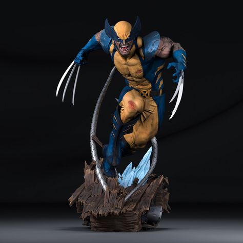 Wolverine Statue, Wolverine Concept Art, Miniature Figures Fantasy, Marvel Wolverine, Action Figure One Piece, Old Man Logan, Spiderman Comic Art, Marvel Statues, Character Statue