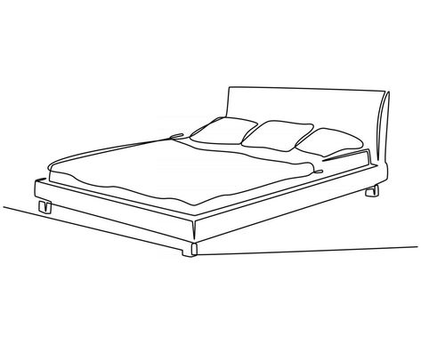 Bed Vector, Unmade Bed, Continuous Line Drawing, Continuous Line, Line Drawing, Sofa Bed, Vector Art, Line Art, Clothing Brand