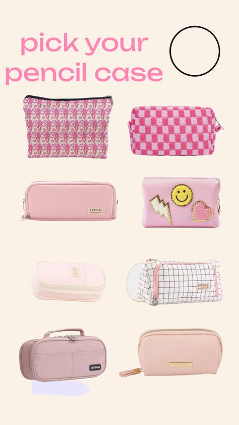 #preppy #backtoschool #schoolsupplies #schoolsuppliesinspo #inspo #pink #preppyschoolsupplies #pinkschoolsupplies Preppy Pencil Case, Preppy School Supplies, Pencil Case, School Supplies, Pencil, Pink