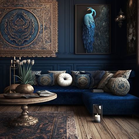 Color Drenching, Paint Trends, Interior Design School, Garden Arches, Decorating Styles, Luxe Interiors, Well Decor, Blue Living Room, Blue Rooms