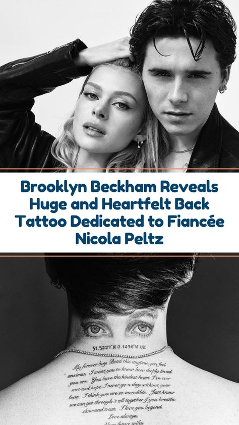 Tattoos Dedicated To Parents, Brooklyn Beckham Tattoo, Beckham Neck Tattoo, Nicole Peltz Brooklyn Beckham, Nicola And Brooklyn Beckham, Brooklyn Beckham Nicola Peltz, Brooklyn Beckham Photography, Nicolas Peltz, Brooklyn Beckham