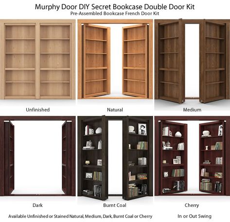 Murphy Door - Shelves that are Doors! - Get Decluttered Now! Double Hidden Door, Hidden Murphy Door, Double Murphy Door, Murphy Closet Door, Secret Door Bookcase, Hidden Room Bookcase Door, Hidden Double Door, Murphy Door Bookcases, Bookcase Murphy Door