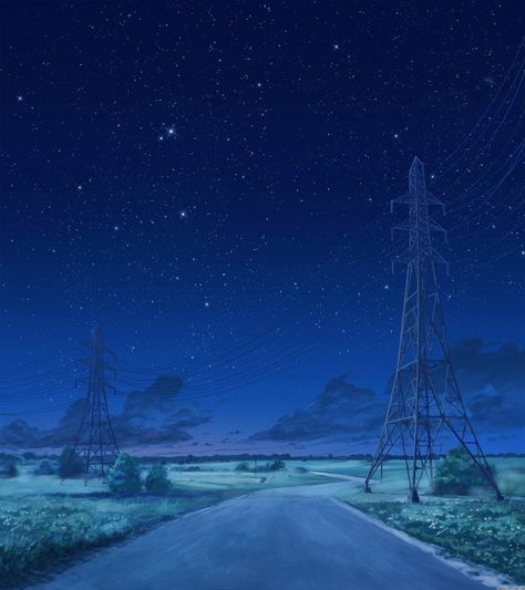 Road night version 2 by arsenixc on DeviantArt Road Painting, Night Sky Wallpaper, 8 Bits, Night Landscape, Night Art, Summer Wallpaper, Landscape Wallpaper, Scenery Wallpaper, Fantasy Landscape