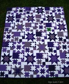 Anja Quilts: TGIFF - Double Star Quilts Stars Quilt, White Quilts, Purple Quilts, Machine Quilting Designs, Quilt Care, Patriotic Quilts, Pretty Quilt, Star Quilt Blocks, Quilt Projects