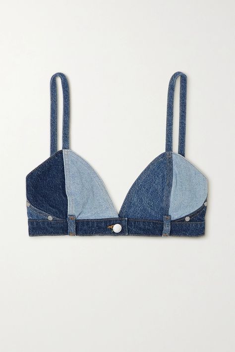 Bralette Sewing Pattern, Denim Bralette, Denim Bra, Transformation Challenge, Drippy Fits, Upcycle Clothing, Top Jean, Collection Ideas, Diy Skirt