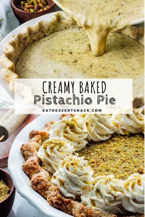 Strawberry Crust, Pistachio Pudding Pie, Pistachio Custard, Pistachio Pie, Recipe With Cheese, Custard Pie Recipe, Pistachio Recipes, Custard Pie, Pie Tart