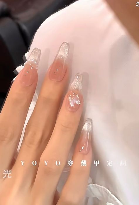 Almond Nails Douyin, Chinese Nails Designs Acrylic, Xiaohongshu Nails, Nails Chinese, Aloha Nails, Idol Nails, Boring Nails, Adorable Nails, Quinceanera Nails