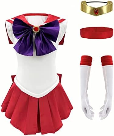 Sailor Mars Costume, Gloves Anime, Sailor Moon Cosplay Costumes, Sailor Mars Cosplay, Bow Gloves, Sailor Moon Costume, Anime Skirts, Moon Costume, Sailor Costume