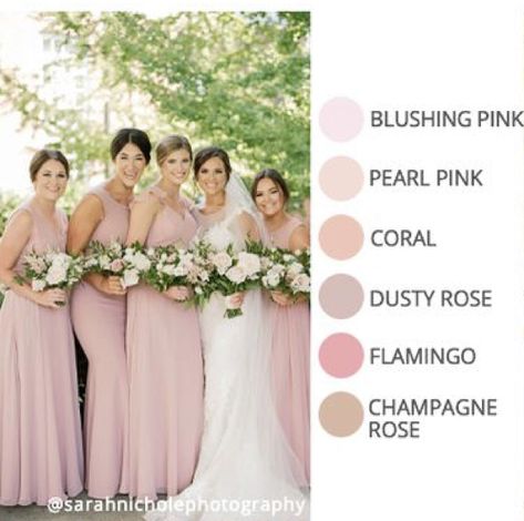 Fall Wedding Colors October, Bridal Parties Colors, Silk Bridesmaid Dresses, Blush Pink Bridesmaid Dresses, Wedding Color Pallet, Bridal Party Outfit, Pink Wedding Theme, Pink Bridesmaid Dress, Dress Code Wedding