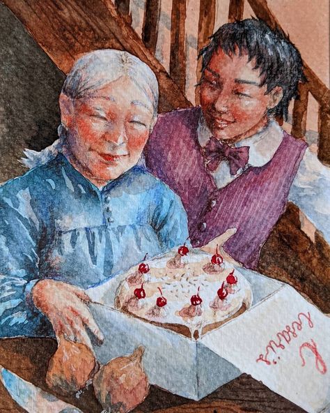 Howls Moving Castle Lettie Hatter, Howls Moving Castle Art Illustration, Howls Moving Castle Sofie And Howl, Watercolor Howl's Moving Castle, Howl’s Moving Castle Book Fanart, Michael Fisher, Castle Cake, Types Of Cakes, Howls Moving Castle