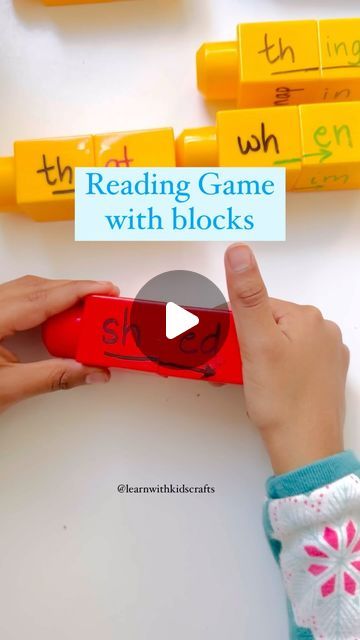 Nisha Yadav| Your Key to Easy Learning Activities on Instagram: "Save this reading game with blocks.  We are currently working on digraphs and blends to I wrote that. You can do the same with word families, cvc words. Would you like to see more low prep reading activities?" Phonics Blends Activities, Cvc Activities Kindergarten, Digraphs Activity, Cvc Games Kindergarten, Digraph Games, Cvc Games, Easy Learning Activities, Cvc Word Games, Digraphs Activities