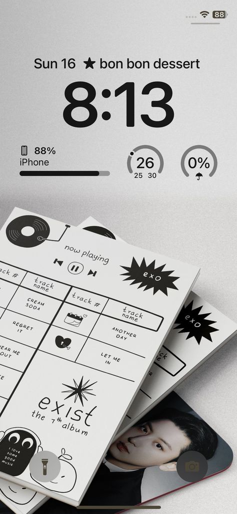 Lockscreen For Iphone, Ios16 Lockscreen, Exo Exist, My Lockscreen, Lockscreen And Homescreen, Lockscreen Ios, Ios Layout, Iphone Photo App, Iphone Photo