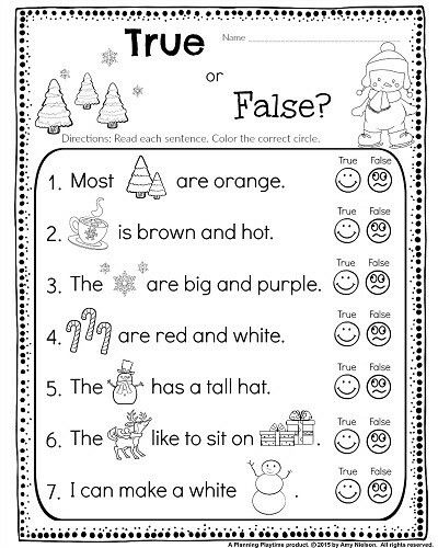 True or false Kindergarten Comprehension Worksheets, Kindergarten Comprehension, Kindergarten Reading Comprehension, Christmas Worksheet, Reading Comprehension Kindergarten, Kindergarten Reading Worksheets, Kindergarten Worksheets Free Printables, Literacy Worksheets, Christmas Reading