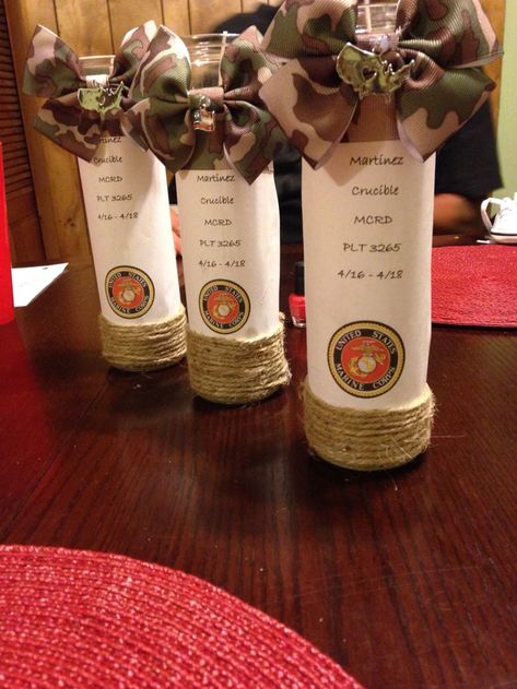 Marine Crucible Table Ideas, Crucible Candle Marine Diy, Marine Crucible, Usmc Party, Marine Crafts, Marine Girlfriend Quotes, Military Send Off Party Ideas, Marine Mom Quotes, Crucible Candle