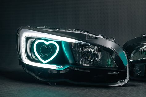 Heart Headlights, 2015 Wrx, Heart Halo, Old Muscle Cars, Cute Car Accessories, Acura Tsx, Car Interior Accessories, Future Car