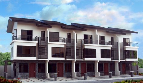 Dream House Design Philippines: DMCI's Best dream house in the Philippines Small Townhouse Design, Townhouse Philippines, Small Townhouse, Interior Design Philippines, Small Apartment Building Design, Filipino House, Row House Design, Small Apartment Building, Townhouse Exterior