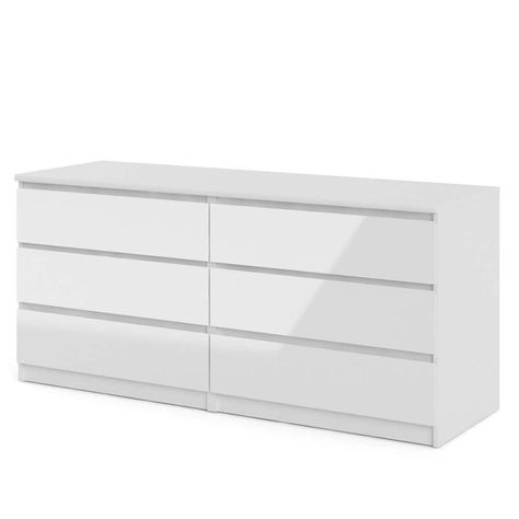 White Dresser Bedroom, Closet Redo, Bedroom Arrangement, Ikea Dresser, College Living, Makeover Bedroom, Drawer Glides, Modern Sofa Designs, White Drawers