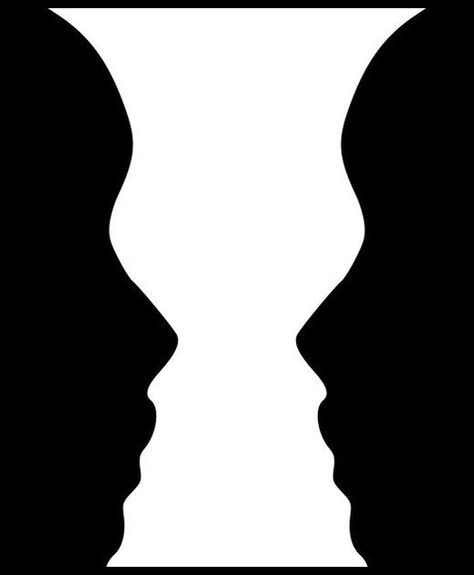 Ambiguous Optical Illusions | HubPages Figure Ground Perception, Visual Elements Of Art, Optical Illusion Images, Black And White Thinking, Creativity Exercises, Drawing Exercises, What Do You See, Two Faces, Human Face