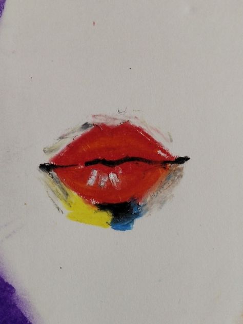 Lips with oil pastel colours painting Lips Oil Pastel, Pastel Colours Painting, Oil Pastel Face, Pastel Lips, Colours Painting, Oil Pastel Colours, Lip Drawing, Oil Pastels Painting, Colour Paper