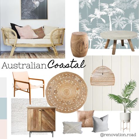 Australian Coastal Mood Board - Style Sourcebook New England Decor Coastal Style, Bathroom Coastal Style, Australian Coastal Style, Bedroom Coastal Style, Style Mood Board, New England Decor, Coastal Luxe, Coastal Interior Design, Design Mood Board