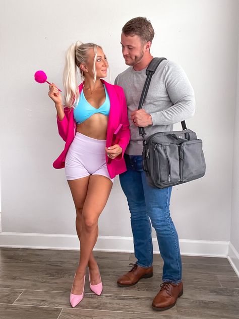 Legally Blonde Halloween, Blonde Halloween, Halloween Couple Costume, Halloween Couple, Couple Costume, Family Fitness, Elle Woods, Legally Blonde, Couple Halloween