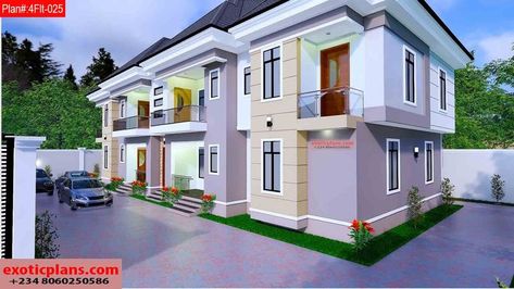 4 unit of 2 bedroom flat plan in nigeria Flats Building, Balcony Dining, Flat Plan, Terrace Building, Block Of Flats, Apartment Terrace, House Construction Plan, House Layout Plans, Entrance Porch