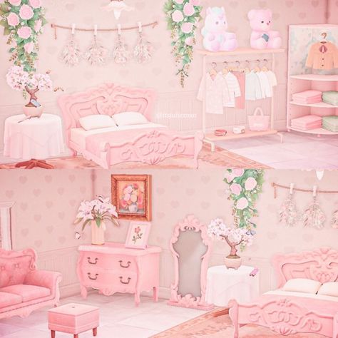 Acnh Wallpaper Designs, Pink House Interior, Cottagecore Animal Crossing, Pink Cottagecore, Pink Island, Pink Furniture, Animal Crossing Memes, Animal Crossing Guide, Animal Crossing Wild World