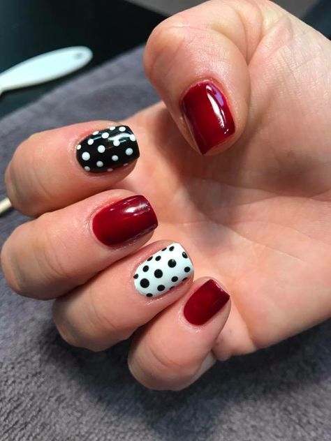 Rockabilly nails Gel polish 50s Style Nails, 1950 Nails Design, 1950s Nails Ideas, Rockabilly Nails Designs, 50s Nails Design, 1950 Nails, 1940s Nails, 50s Nails, Pinup Nails