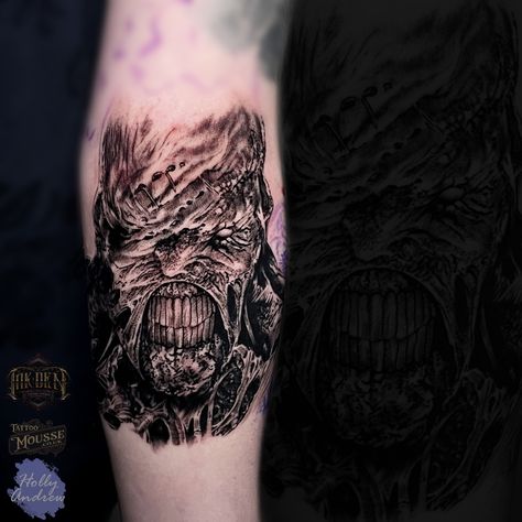 Work in progress - Resident Evils Nemesis, by Holly Andrew - Tattoo Artist - we're super excited to see how this one looks in the end! Don't hesitate to get in touch with us and book your next tattoo🙂 #residentevil #nemesis #residenteviltattoo #realismtattoo #blackandgreytattoo #blackandgreyrealism #gamingtattoos #inkden #inkdentattoostudio Nick Tattoos, Andrew Tattoo, Nemesis Tattoo, Resident Evil Nemesis, Resident Evil Tattoo, Fandom Tattoos, Evil Tattoo, Evil Tattoos, Leg Sleeve