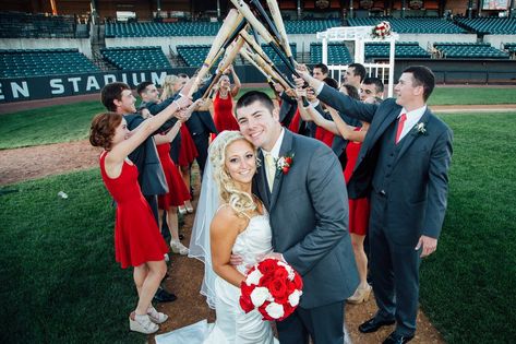 Baseball Wedding Ideas, Softball Wedding, Baseball Wedding, Field Wedding, Baseball Theme, Wedding Videographer, Play Ball, Wedding Pics, Wedding Poses