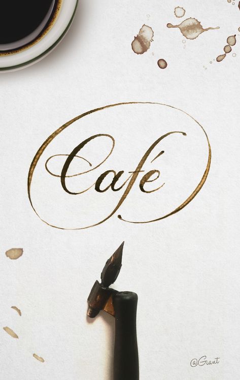 Cafe Calligraphy, Coffee Calligraphy, Calligraphy Cursive, Coffee Fonts, Cursive Calligraphy, Menu Design Template, Cold Brew Coffee Maker, How To Write Calligraphy, Cafe Style