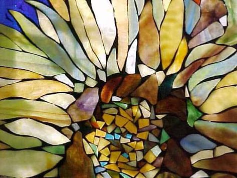 Glass On Glass Mosaic, Stained Glass Mosaic Window, Stained Glass Mosaic Patterns, Mosaic Windows, Stained Glass Mosaic Art, Glass Sunflower, Mosaic Stained, Mosaic Art Projects, Mosaic Tile Art