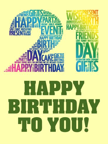 Rainbow Happy 21st Birthday Card: When it comes to celebrating their 21st birthday, this birthday card brings a rainbow of fun to their big day! Above, the number "21" is big & boldly displayed, made up of different words to help commemorate their day. And below is a colorful "Happy Birthday" wish against a rainbow background. It's the perfect choice for someone with a vibrant personality! Happy 21st Birthday Wishes Boys, Birth Wishes, Happy 21st Birthday Wishes, Happy 21st Birthday Cards, Funny Invitations, 21st Birthday Card, Happy Birthday Friends, Birthday Image, Vibrant Personality