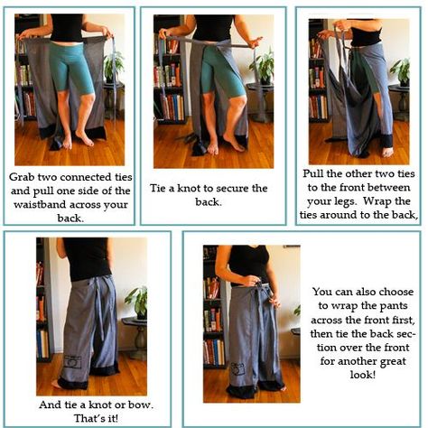 Easy Breezy Wrap Pants Tutorial « I think this will be the first piece of clothing I attempt Wrap Pants Pattern, Pantalon Thai, Pants Tutorial, Fisherman Pants, Sewing Pants, Wrap Pants, Diy Vetement, How To Make Clothes, Diy Couture