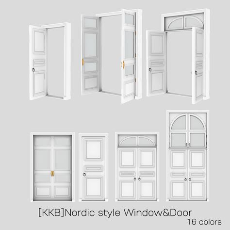 [KKB]Nordic style Window&Door - KKB Sims 4 Nordic Cc, Sims Windows, Sims 4 Build Cc Doors, Sim4 Cc Window, Sims4 Cc Doors, Sims4 Doors, Ts4 Door Cc, Sims 4 Build Cc Windows, Sims 4 Glass Door