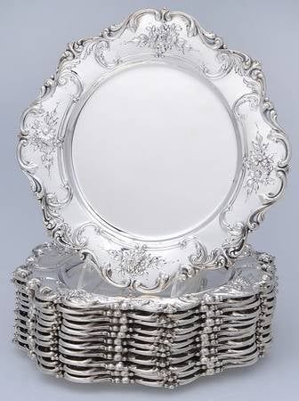 Silver Dinner Plates, Silver Plates, Fine Dinnerware, 10 Dinner, Silver Pooja Items, Luxury Tableware, Luxury Dinnerware, Silver Tea, Silver Flatware